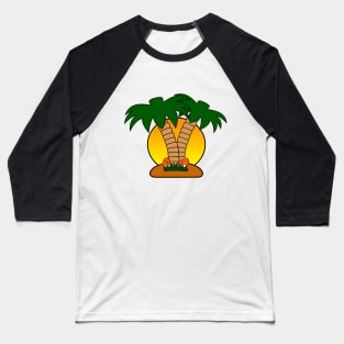 Funny Palm Tree Design Baseball T-Shirt